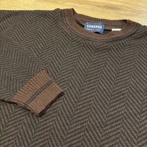 VTG 90s Lorenzo Herringbone Knit Sweater Men's XL Made In Italy Wool Blend EUC